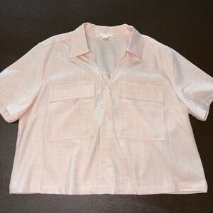 Light Pink Micheal Kors Short Sleeve Blouse